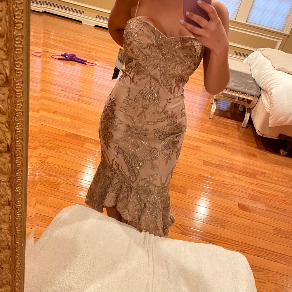 Tan Sequenced Gown